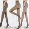 4f3ac61c738476cf Socks & Hosiery Women Winter Warm Fake Translucent Pantyhose Thicken Faux Fleece Lined Seamless Stockings Slimming Legs Opaque Footed