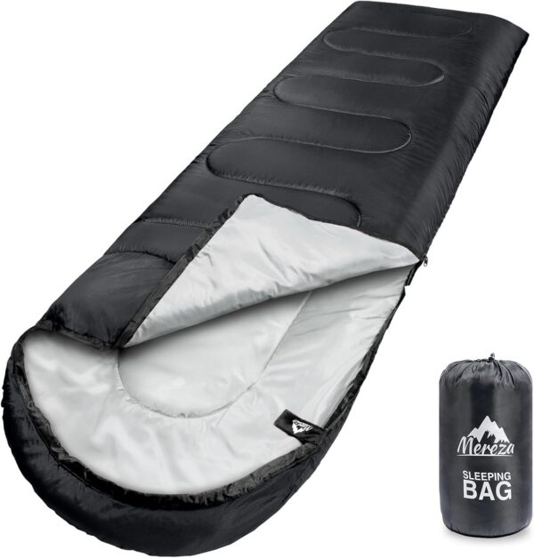 4f4432e51598aa62 MEREZA Sleeping Bags XL for Adults Cold Weather Mens Large Wide Sleeping Bag for Big and Tall Girls Boys with Compression Sack for Camping Backpacking Warm & Cool Weather