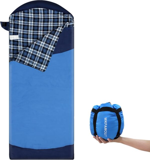 4f4653d8b6b99838 Backpacking Flannel Sleeping Bag Lightweight for Adults Hiking Ultralight Compact Sleeping Bag Portable Warm Weather Summer with Compression Sack