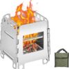 4f50c4dd74c2ab37 SWAWIS Campingkocher Holz Faltbar Tragbar, Hobo Kocher aus Edelstahl, Buschbox Mini mit Aufbewahrungstasche, Klein Holzvergaser für Picknick BBQ Kochen Camping Outdoor(8.7x10.7x7.8cm)