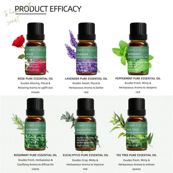 4f5207ac8de231a7 Essential Oils for Diffusers Lavender Eucalyptus Tea Tree Peppermint Rosemary Mint Bergamot Lemon Rose Pure Essential Oil 10ml
