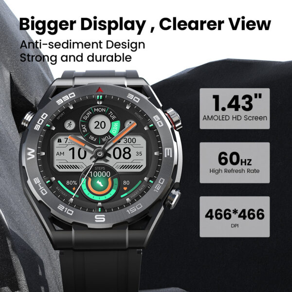 4f520c55b080c42b HAYLOU R8 Smartwatch 1.43'' AMOLED Display Watch Bluetooth Phone Call Mulitary-grade Toughness Smart Watches for Men