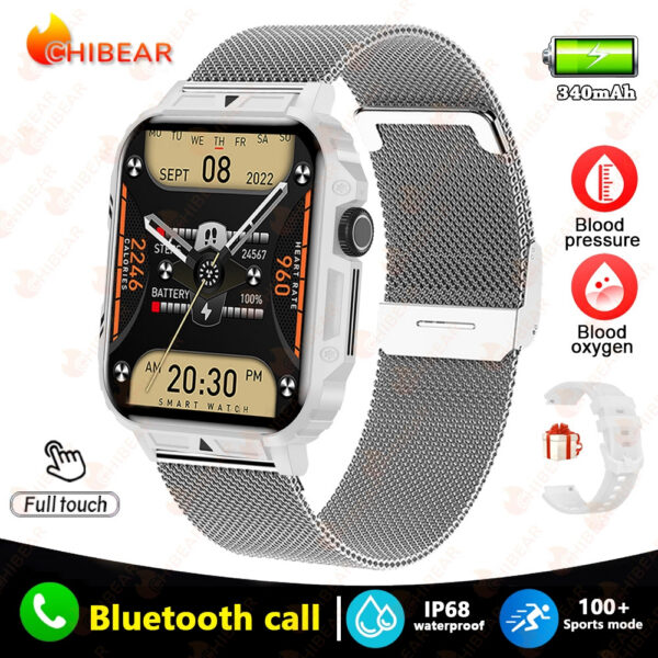 Military Outdoor GPS Sports Smart Watch Men 1.95 inch Heart Rate Blood Oxygen Bluetooth Call SmartWatches Men's For Android IOS