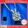 4f5f553c4c21f968 100% Original Sterling Sier Lovely Animal Rabbit Necklace Solitaire 2 Carat Lab Diamond Pendant Jewelry
