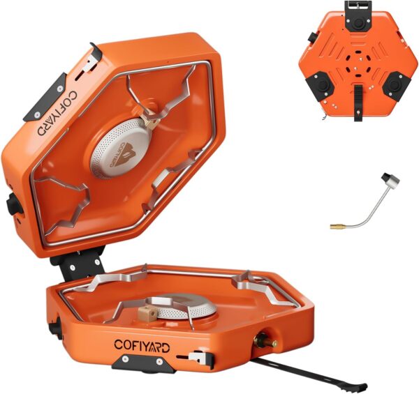 4f66bb875ae6bf45 Propane 2 Burner Camping Stove with Carrying Bag, Portable Folding Gas Stove for Camping, Backpacking Camp Stove for Outdoor Cooking, With 17,000 BTU Adjustable Burners for BBQ, Tailgating