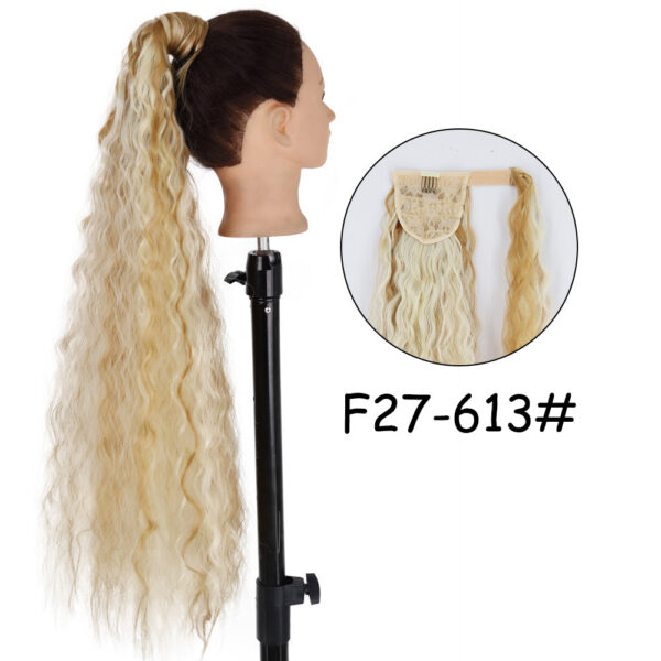 4f7b3ec74ac9e1e4 34inches Synthetic Ponytail Hair Extension Clip in Fake Wig Hairpiece Blonde Wrap Around Pigtail Long Smooth Overhead Pony Tail