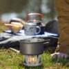 Mini Spiritus Brenner, Tragbarer Spirituskocher Camping Kochender Campingkocher Ofen für Innenräume kampierendes Hauptpicknick(Grau)