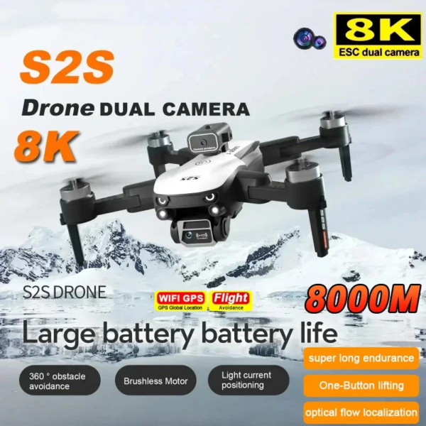4f8d998cc238b1b3 For Xiaomi S2S 8K 5G GPS Profesional HD Aerial Photography Dual-Camera Omnidirectional Obstacle Brushless Avoidance Quadcopter
