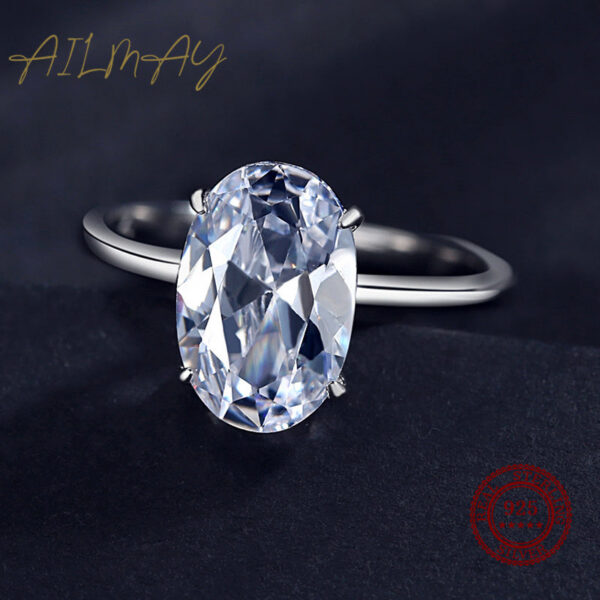 4fc15ce2302df218 Ailmay 3CT Wedding Ring Sterg Sier Oval Clear Zirconia Engagement Rings For Women Fine Jewelry Valentine's Day GIFT