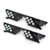4fc23c39a2052665 2Pcs Mosaic Cool Party Vintage Shades Eyewear For Men Pixelated Sunglasses Funny Women Glasses