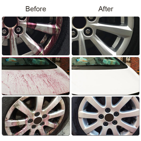 4fcbe8284a20f2ac HGKJ Car Paint & Wheel Iron Particles Powder Cleaning Super Rust Dust Remover Spray Metal Surface Defender Auto Rim Cleaner