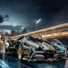 Black V12 RC Tech Racer 1:14DIY Roadster building block assembly Block car toy birthday gift
