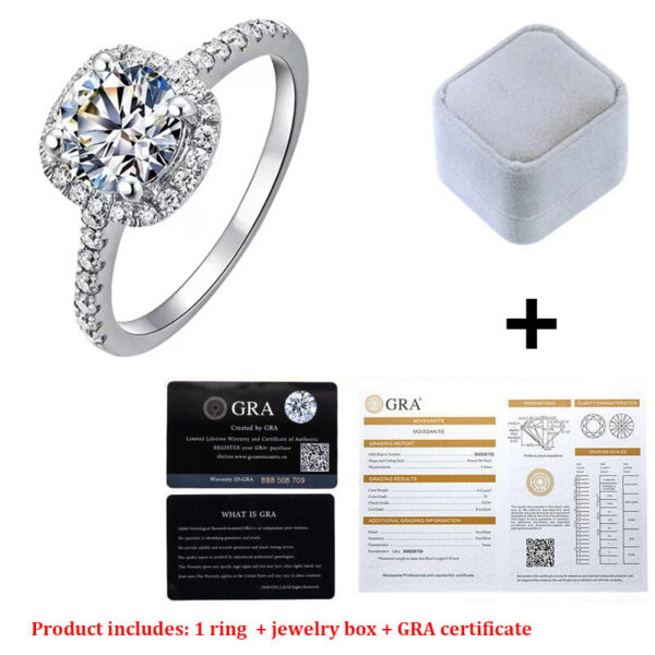 AETEEY Moissanite Diamond Square Ring D Color 1CT 2CT Real Sterling Sier For Women Wedding Fine Jewelry RI018