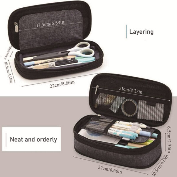4fe99315161b61f1 Large Pencil Case Pen with Zipper Big Capacity Pouch Organizer Stationery Storage Bag for Student Gift
