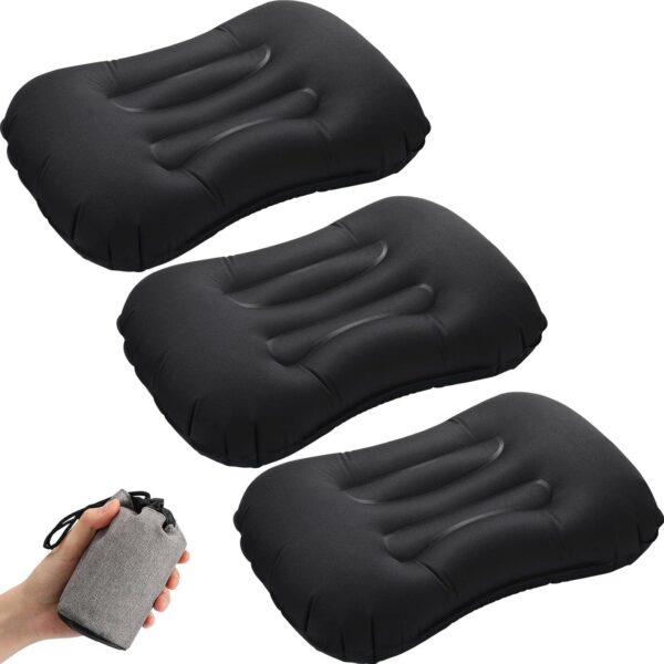 4feac35ec8df4e96 Tatuo 3 Pcs Inflatable Camping Travel Pillow Ultralight Inflating Pillows Lightweight Camping Pillow Portable Backpacking Pillow for Neck Lumbar Support Hiking Sleeping Camping (Dark Blue)