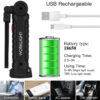 New Portable COB LED Flashlight USB Rechargeable Work Light Magnetic Lanterna Hanging Lamp with Built-in Battery Camping Torch