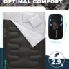 KingCamp Double Sleeping Bag Oxygen with 2 Pillows Queen Size & Extra-Large Rectangular Sleeping Bags for Adults 4 Seasons Waterproof Envelope Sleeping Bag for Camping Festivals Hiking Indoor Outdoor