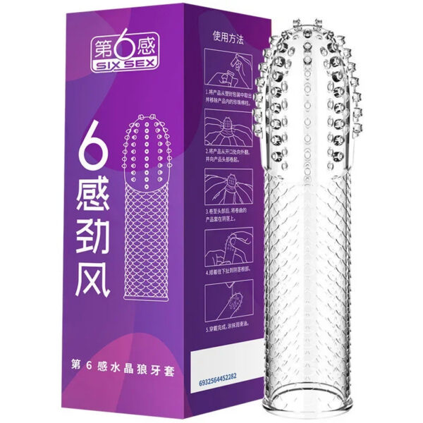 5001439117e9919b Spike Penis Sleeve Reusable Condoms Sex Toys for Men Delay Ejaculation Penis Sleeve Contraception Cock Ring Extender 남성전용기구