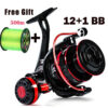 5002287f3cc7313c Sougayilang 12+1BB Spinning Reel High Strength Aluminum Spool Max Drag 16kg Free Gift 500m Fishing e Pesca
