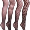 VERO MONTE Women Patterned Fishnet Tights Black Fishnets Net Stockings Pantyhose