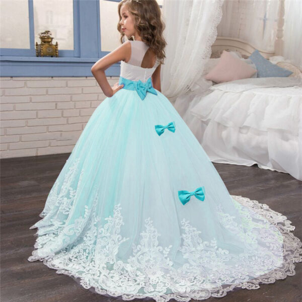 50090b985172a45e Flower Elegant Briesdesmaid for Wedding 6-14Y Teen Girls Graduation Party Prom Long Gown Children's Pageant Tailling Dress