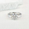 NeeTim 5 Carat Moissanite Ring For Women Sterling Sier Plated White Gold D Color Diamond Engagement Wedding Band Fine Jewelry