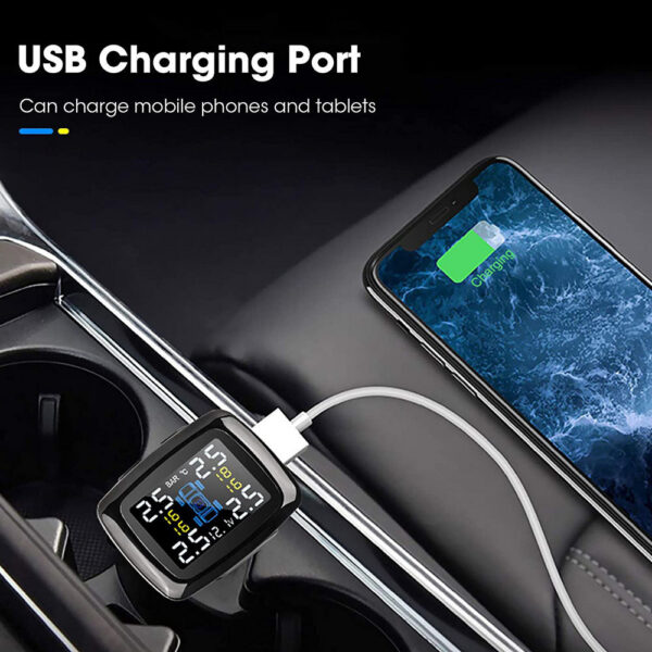 Digital Display Electronic Automobile Universal Tire Pressure Monitor Rotatable Cigarette Lighter Tpms System
