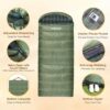 50390be4b3712823 Poepore XXL Schlafsack Outdoor für Erwachsene 3–4 Jahreszeiten Flanell Schlafsäcke Camping Winter Deckenschlafsack mit Aufbewahrungstasche Wasserdichter und Warmer 230 x 90CM