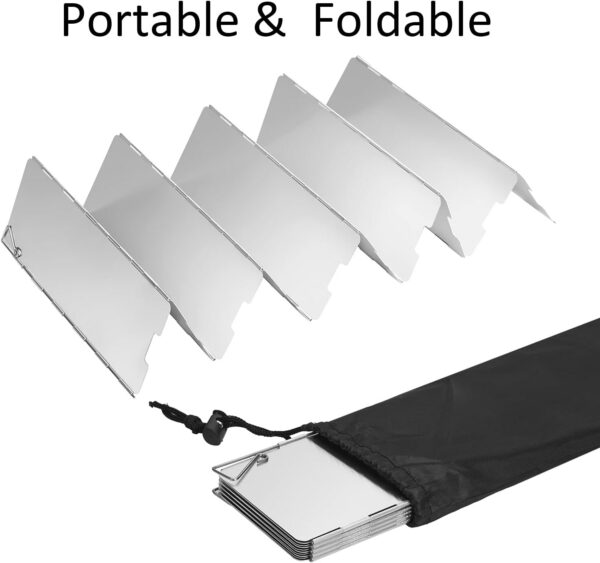 5054d6e1c3e7149f Folding Camping Stove Windscreen 12 Plates Aluminum Camping Stove Windshield with Carrying Bag Portable Camp Stove Wind Screen Outdoor Cooker Butane Burner Wind Shield