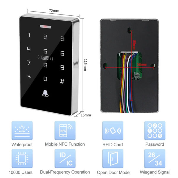 50658264905dc5f7 Outdoor Access Control System Kit Set Waterproof RFID Keypad 125KHz 13.56MHz NFC + 180KG Electric Magnetic Lock Strike Locks