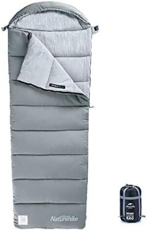 Naturehike Baumwollschlafsack mit Kapuze, 3-Jahreszeiten-Schlafsack, Leicht, Tragbar und Spleißbar, Gefüllt mit M180/M300 HHochwertiger Baumwolle