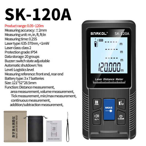 Snakol Laser Meter 40m 50m 70m 100m 120m Rangefinder Digital Range Finder Trena Roulette Ruler Distance Measuring Tape
