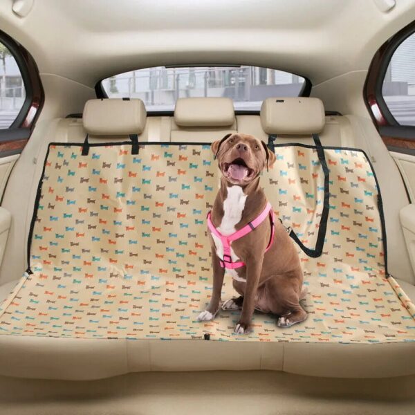 509c7510a4ef9965 Waterproof Printed Pet Dog Scratchproof Car Back Seat Cover Protector Pad with Printing