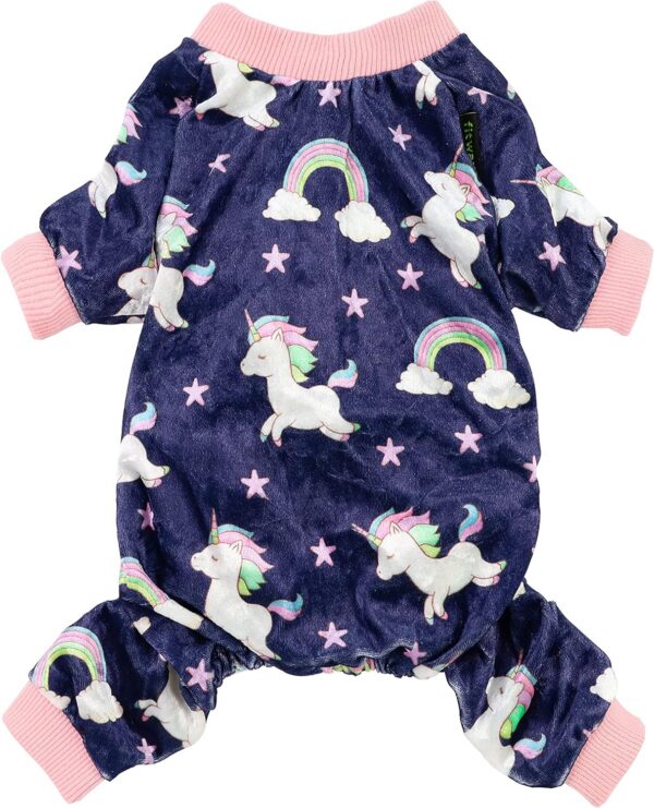 Fairy Unicorn Dog Pajamas, Pet Clothes for Small Dog Girl Boy, Lightweight Velvet Jammies, Cat Outfits, Chihuahua, Pomeranian, Purple, Medium