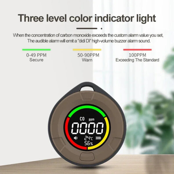 50ce36da8d21e5fe K5 PTH-10E Mini Carbon Monoxide Detector CO CO2 Air Quality Portable Monitor HD LED Screen USB Charging for Indoor and Travel