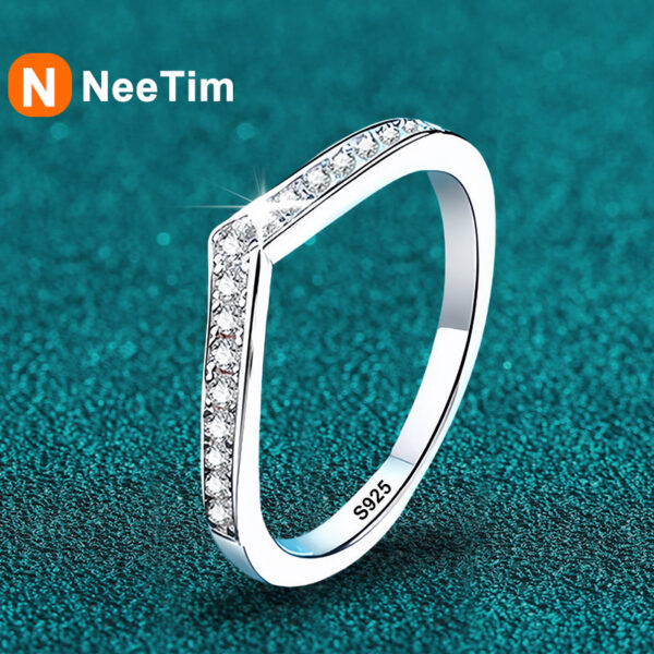 50d34f49dfc988c5 NeeTim Moissanite Ring Sterling Sier with White Gold Plated Full Diamond Band Engagement Wedding Bridal Rings for Women