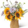 Faux Flowers in Vase,Artificial Flowers in Vase,Table Centerpieces for Dining Room,Flower Centerpieces for Tables,Fake Flowers with Vase,Kitchen Table Decor,Coffee Table Decor