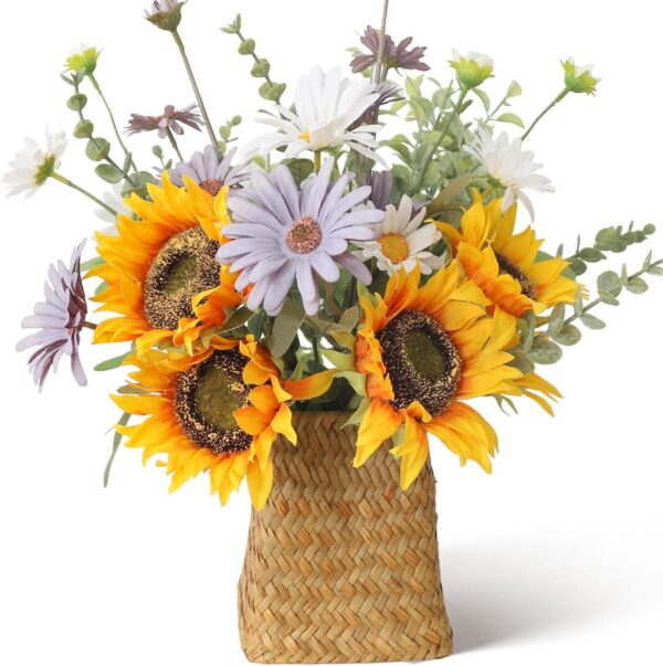 Faux Flowers in Vase,Artificial Flowers in Vase,Table Centerpieces for Dining Room,Flower Centerpieces for Tables,Fake Flowers with Vase,Kitchen Table Decor,Coffee Table Decor