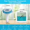 510412d09e7e0eee GEEVON ating Easy Read,Digital Pool Thermometer Wireless with Indoor Temperature Humidity Monitor