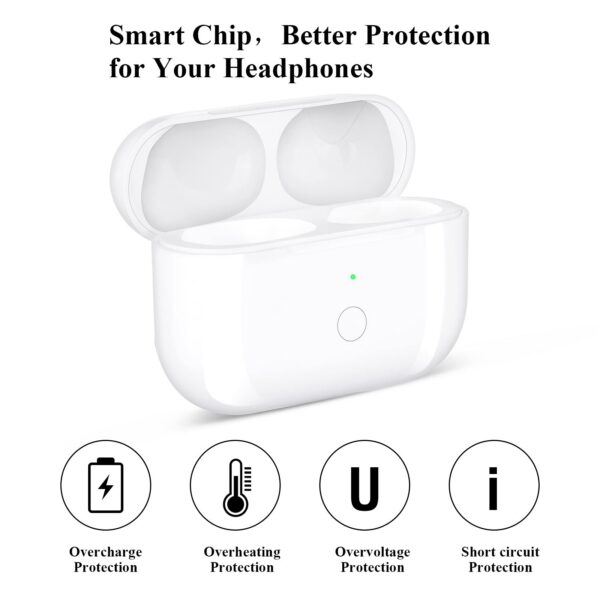 510a572bd791508d Wireless Charging Compatible AirPod Pro, Charger Case Replacement for Air Pod Pro with Bluetooth Pairing Sync Button