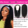 510a5d87ab400bcc Headband Wig Kinky Curly MYLOCKME Glueless Full hine Made Brazilian Remy Human Hair Wigs For Women 180% Density