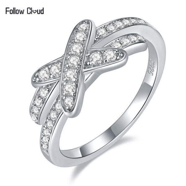 510b0a465995fde6 Follow Cloud 0.35 Carat Moissanite Wedding Diamond Band Women Rings X Cross Shape Sterling Sier D Color Ring Fine Jewelry