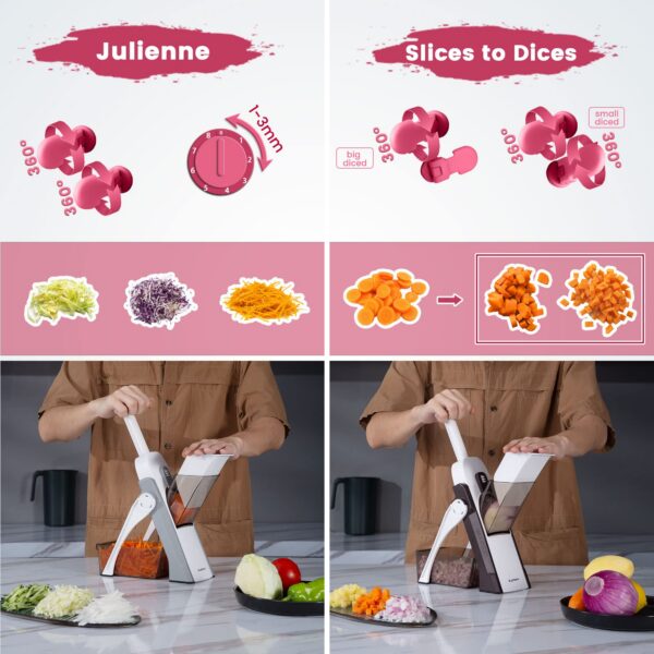 510efcf32c564516 SUPMAKIN Safe Mandoline Kitchen, Adjustable Vegetables Food Chopper, Potatoes Sl
