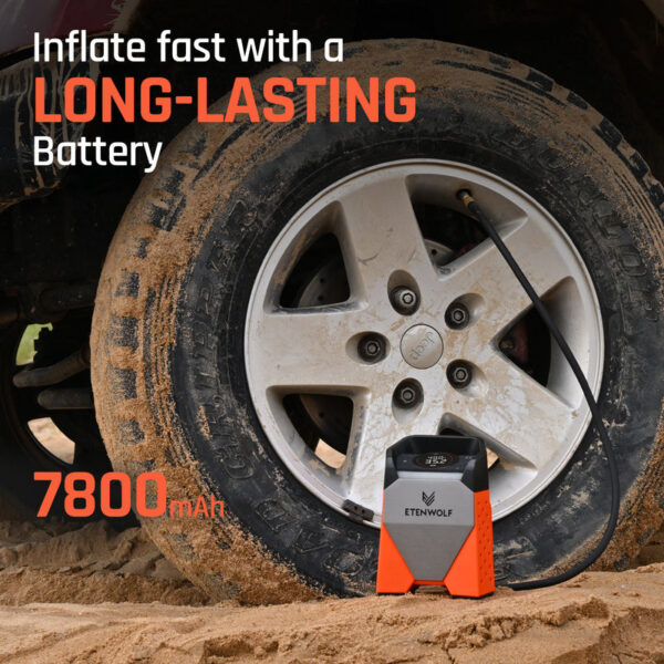 51260a74ff44a136 Portable air compressor Air pump super fast iation for cars pickup motorcycles bicycle led light 7800mAh battery,