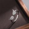 512c7a8a8b93e0b4 WYEAIIR Sterling Sier Diamond Angel Wings Cool Resizable Opening Ring For Women Jewelry