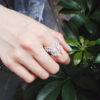 51650fbde62b5da4 Hot New Sterling Sier Pear Cut Emerald cut Simulated Diamond Wedding Party Vintage Open Ring Fine Jewelry Christmas Gifts