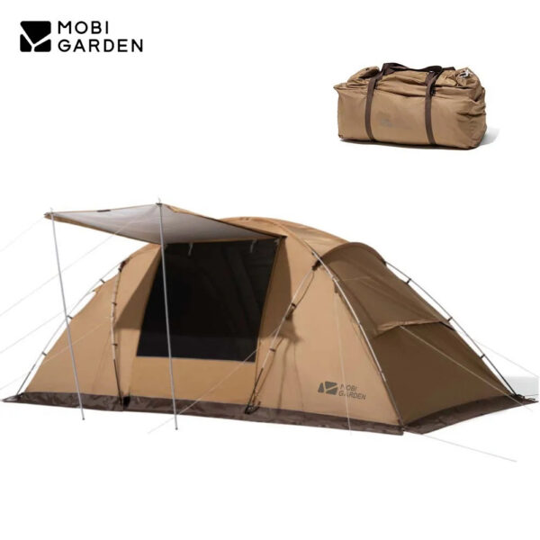 51769fcf673a83bb MOBI GARDEN Camping Tunnel Tent Outdoor Living Tent Windproof Rainproof Portable