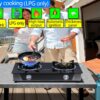 Propane Stove 2 Burner Gas Stove Novel 9 Copper Propane Burners Auto Ignition Tempered Glass with LPG CSA Hose for Outdoor Cooking,Emergency