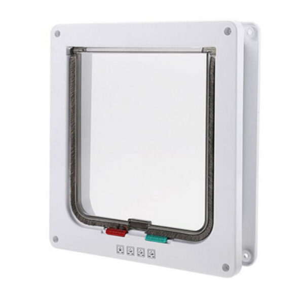 517dd849c910559b Smart 4 Way Locking Security Lock ABS Plastic Dog Cat Flap Door Controllable Switch Direction Doors Small Pet Supplies