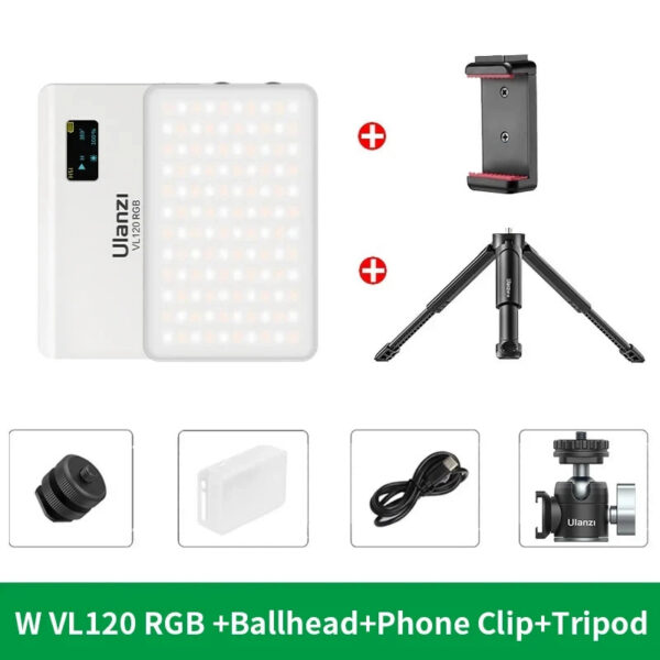 5190dab038927c01 Ulanzi VL120 Full Color RGB Video Light 2500K-9000K LED Photography Lighting Dimmable Camera Light Live Vlog Fill Light